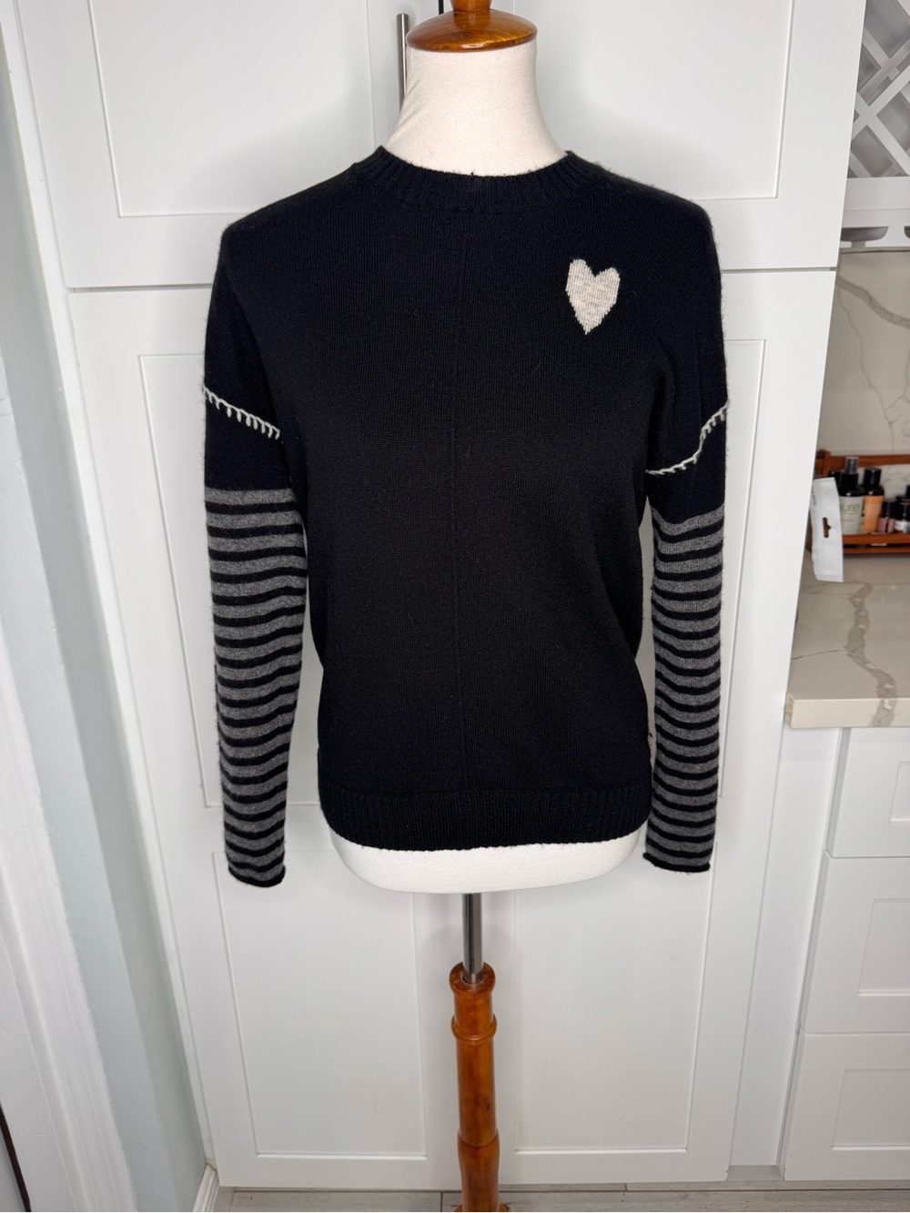 Lisa Todd Women's Love On The Run Cashmere Striped Long-Sleeve Crewneck Sweater